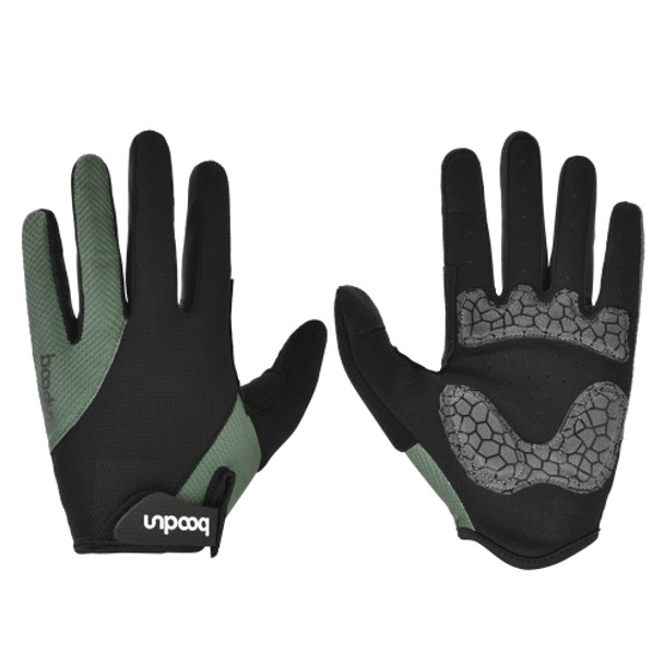 Boodun Riding Gloves Splicing Long Finger Bike Gloves Outdoor Sports Gloves, Size: M(Green)