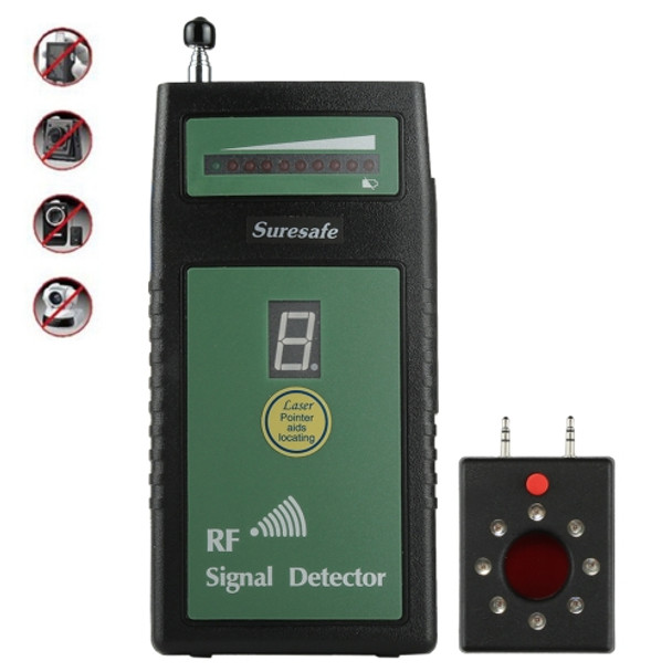 Suresafe SH-055U8LP Auto Threshold RF Signal Detector Camera Detector with 8 LEDs, Detection Frequency: 50 MHz-6.0 GHz, US/EU/UK Plug, AC 100-240V