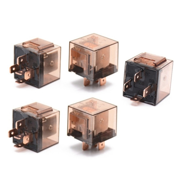 5 PCS 100A Automotive Relay With Indicator Light(24V 4 Plug 100A)