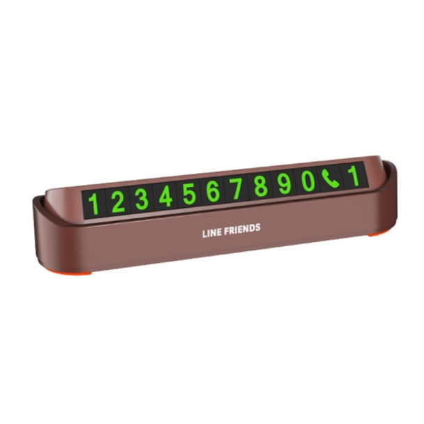 3 PCS JK-297 Hidden Parking Number Card Nightlight Number Button Parking Number Card, Style: 5 Sets of Numbers (Brown)