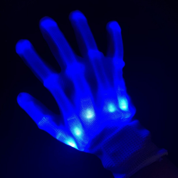 1 Pairs Hand Bones LED Glowing Gloves, Size: XL(Blue)
