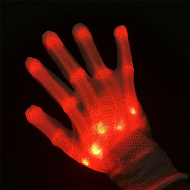 1 Pairs Hand Bones LED Glowing Gloves, Size: XL(Red)