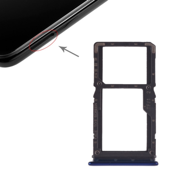 SIM Card Tray + SIM Card Tray / Micro SD Card Tray for Xiaomi Redmi Note 7 / Redmi Note 7 Pro(Blue)