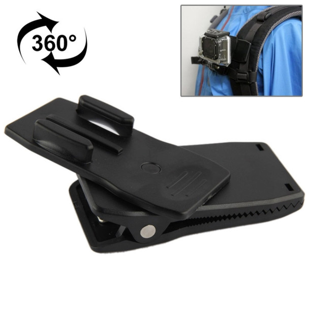 360 Degree Rotation Quick Release Backpack Hat Clip Clamp Mount for GoPro HERO10 Black / HERO9 Black / HERO8 Black /7 /6 /5 /5 Session /4 Session /4 /3+ /3 /2 /1, DJI Osmo Action, Xiaoyi and Other Action Cameras