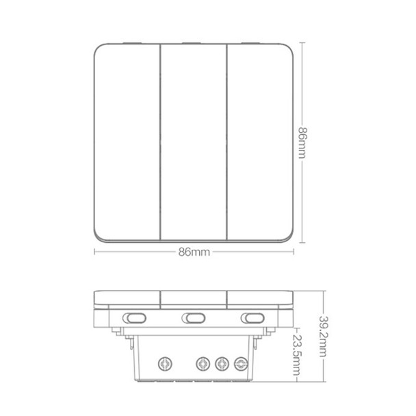 Original Xiaomi Youpin YLKG14YL Yeelight Three Buttons Smart Wall Switch