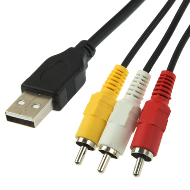 USB to 3 x RCA Male Cable, Length: 1.5m