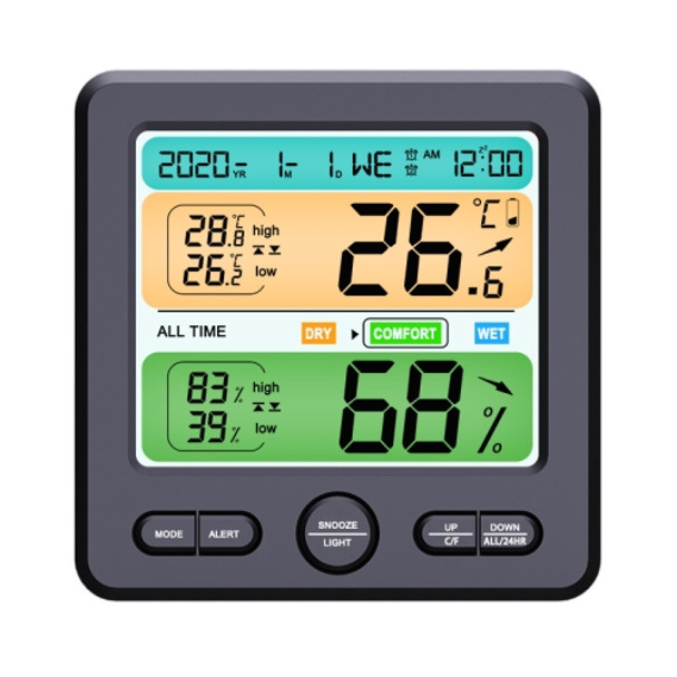 Indoor Color Digital Display Thermometer & Hygrometer Household Large-Screen Electronic Clock(TS-6211-B)