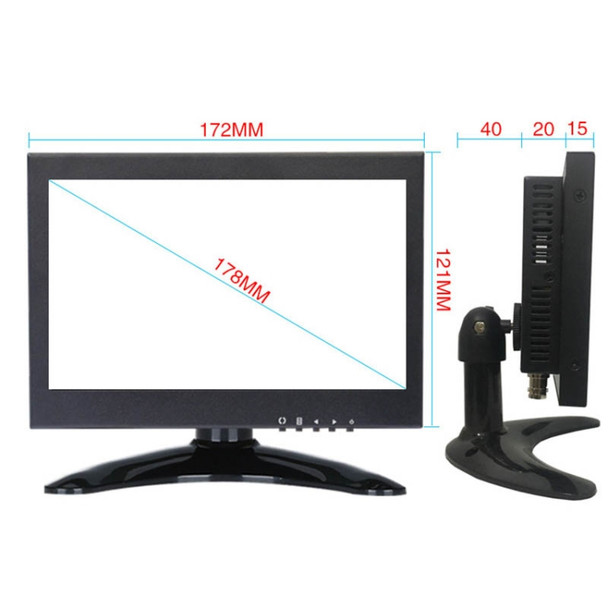 ZGYNK B1042 Portable High-Definition Metal Computer Monitor Display, Size:7 inch VGA AV HDMI BNC