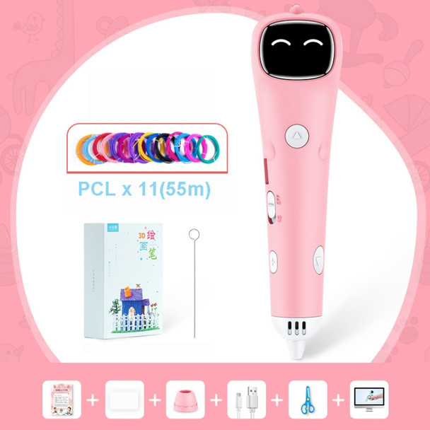 3D Printing Pen Low Temperature Painting Pen With 55m PCL(Pink)