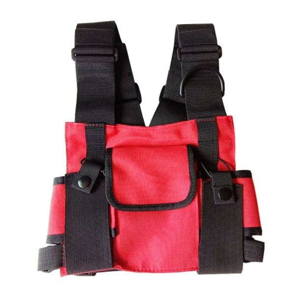 Hip-Hop Functional Chest Bag Vest Trendy Backpack(Red)
