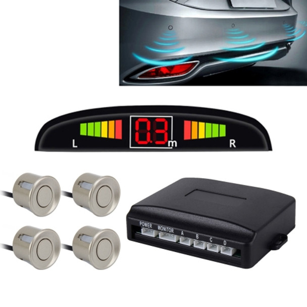 Car Buzzer Reverse Backup Radar System - Premium Quality 4 Parking Sensors Car Reverse Backup Radar System with LCD Display(Silver Grey)