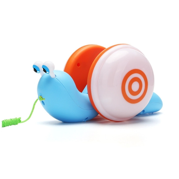 Pull String Cartoon Snail Dazzle Light Crawling Toddler Toy(Orange)