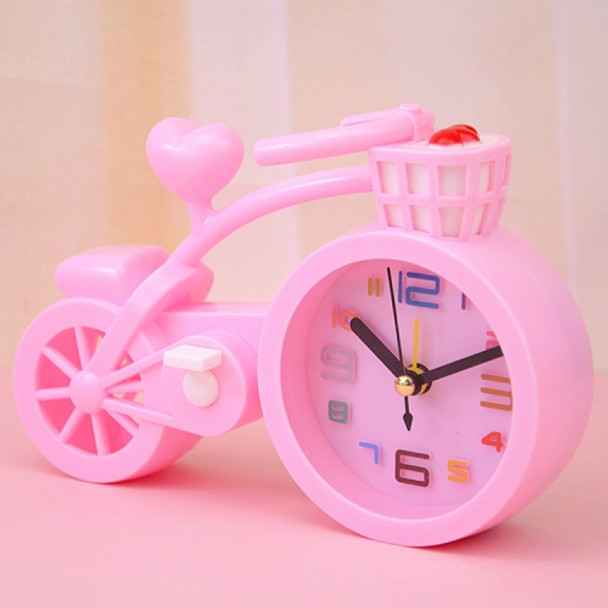 2 PCS Bicycle-shaped Desktop Alarm Clock Student Gifts(Light Pink)