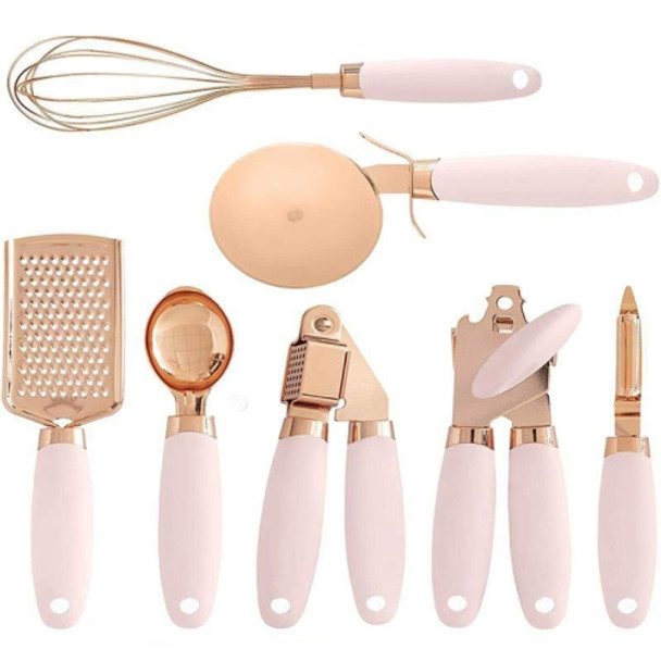 BXGN7-01 7 in 1 Household Kitchen Gadgets Set, Style: Leather Box(Pink)