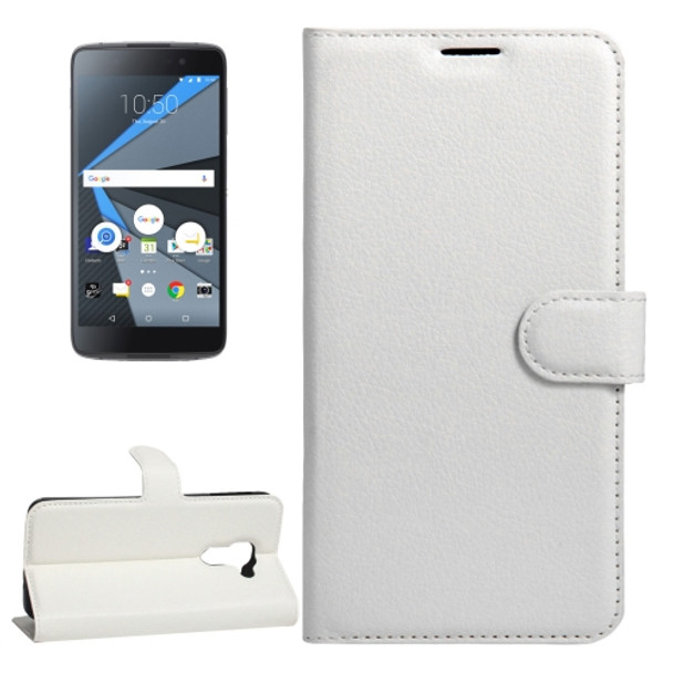 For BlackBerry DTEK60 Litchi Texture Horizontal Flip Leather Case with Magnetic Buckle & Holder & Card Slots & Wallet(White)