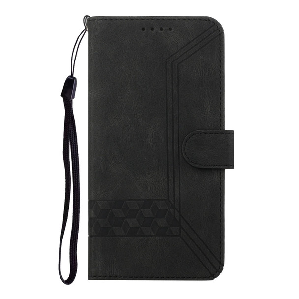 For Huawei P40 Pro Cubic Skin Feel Flip Leather Phone Case(Black)