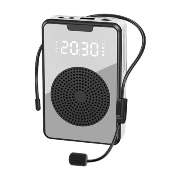 ZXL-H3 Portable Teaching Microphone Amplifier with Time Display, Spec: Wired Version (Black)