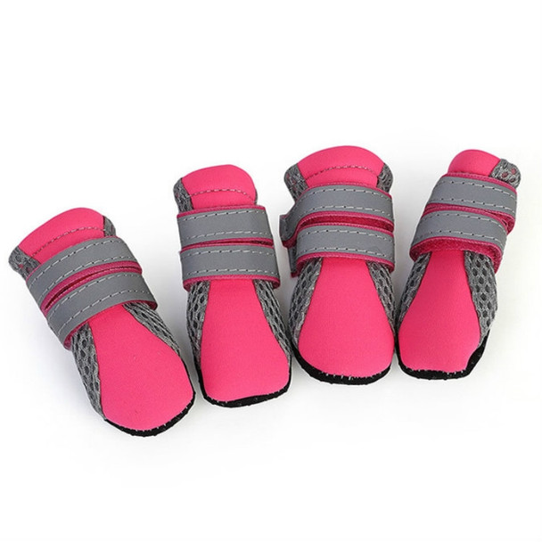 4 in 1 Pet Shoes Dog Shoes Walking Shoes Small Dogs Pet Supplies, Size: S(Pink)