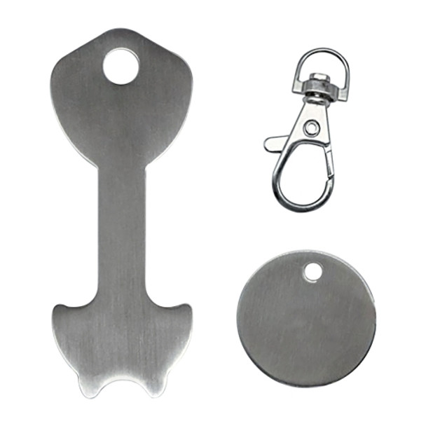 2 PCS Metal Key Ring Shopping Supermarket Trolley Unlock Key(Silver)