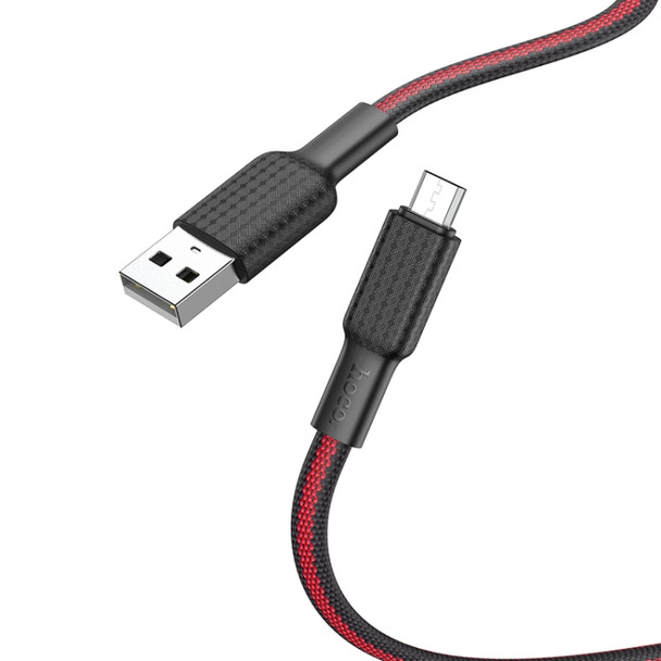 hoco X69 Micro USB Jaeger Charging Data Cable, Length: 1m(Black Red)