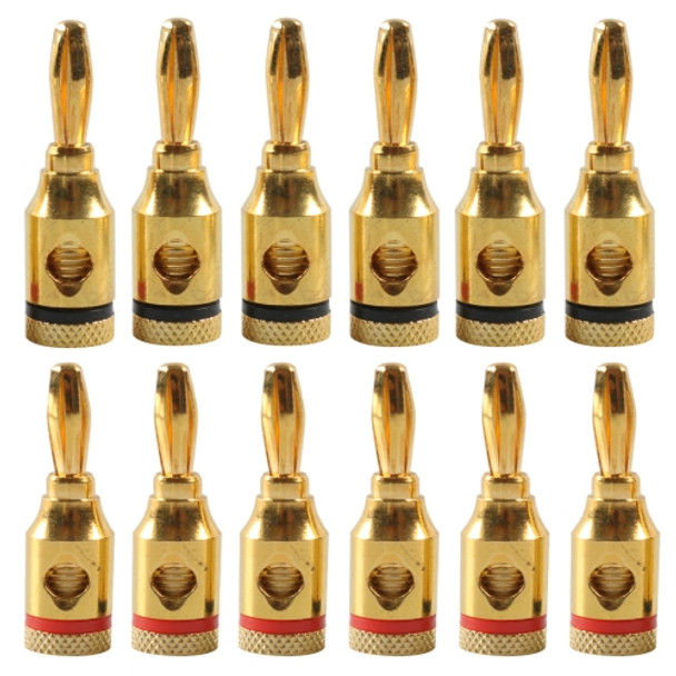 A6520 12 in 1 Car Gold-plated Red and Black 4mm Banana Head Audio Plug