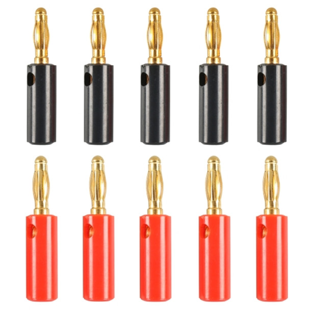 A6545 10 in 1 Car Red and Black Cover Gold-plated 4mm Banana Head Audio Plug