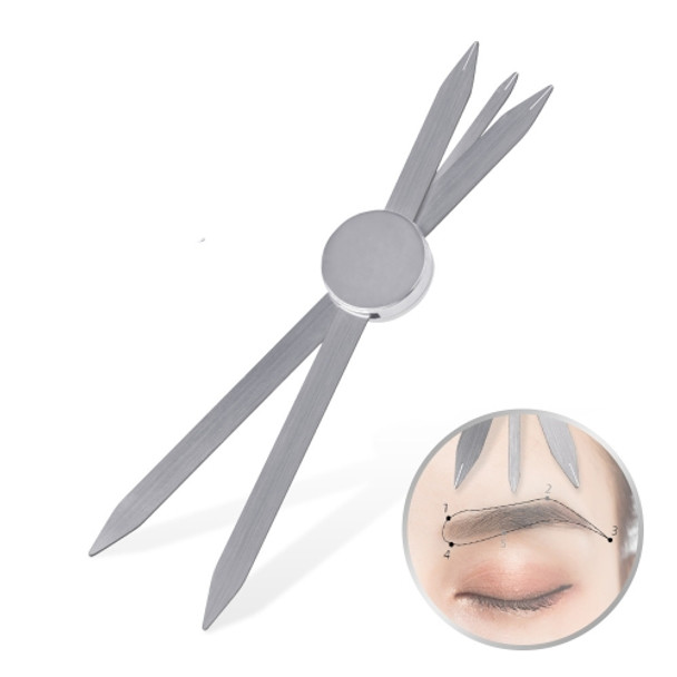 Three-point Positioning Tattoo Measuring Eyebrow Ruler(Silver)