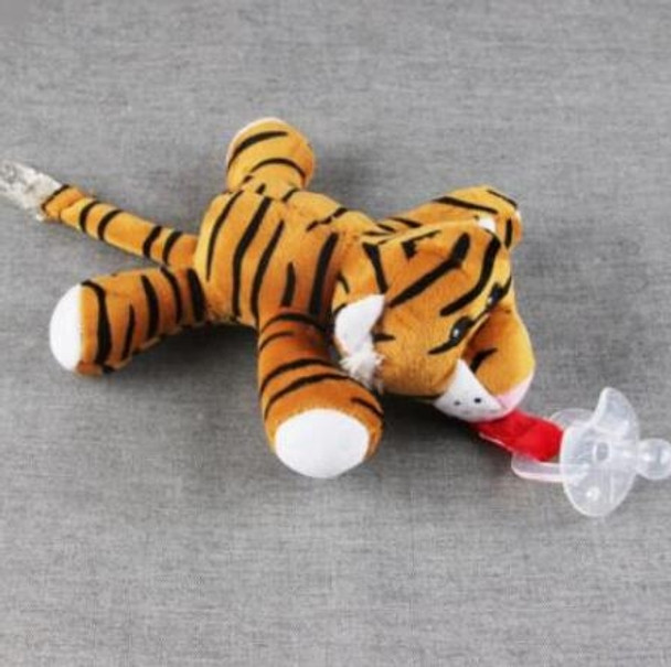 Baby Boy Girl Dummy Pacifier Chain Clip Plush Animal Toys Soother Nipples Holder (Not Include Pacifier)(Tiger)