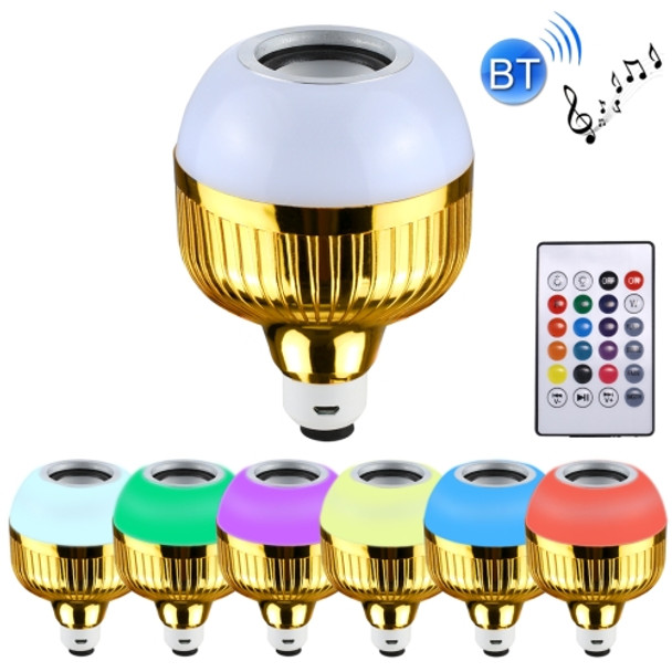 12W Smart Wireless Bluetooth Speaker Music Playing Dimmable LED Bulb, USB Charging with Remote Control & Hook(Colorful Light)