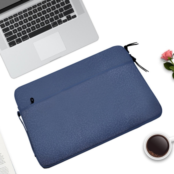 Diamond Pattern Portable Waterproof Sleeve Case Double Zipper Briefcase Laptop Carrying Bag for 13-13.3 inch Laptops (Dark Blue)