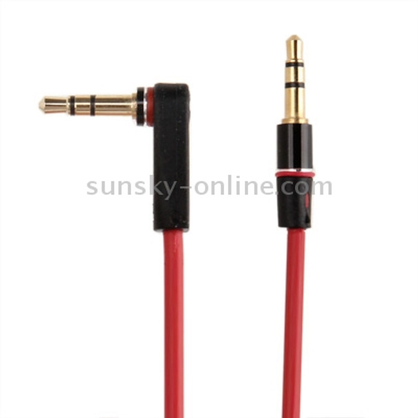 3.5mm Gold Plated Elbow to Straight Jack Earphone Cable, Length: 1.2m(Red)