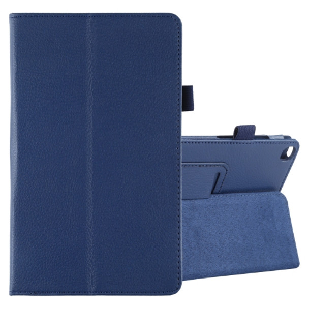 Litchi Texture Horizontal Flip Leather Case with Holder for Galaxy Tab A8.0 T290(Blue)