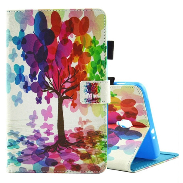For Galaxy Tab A 8.0  / T380 & T385  Butterfly Pattern Horizontal Flip Leather Case with Holder & Card Slots
