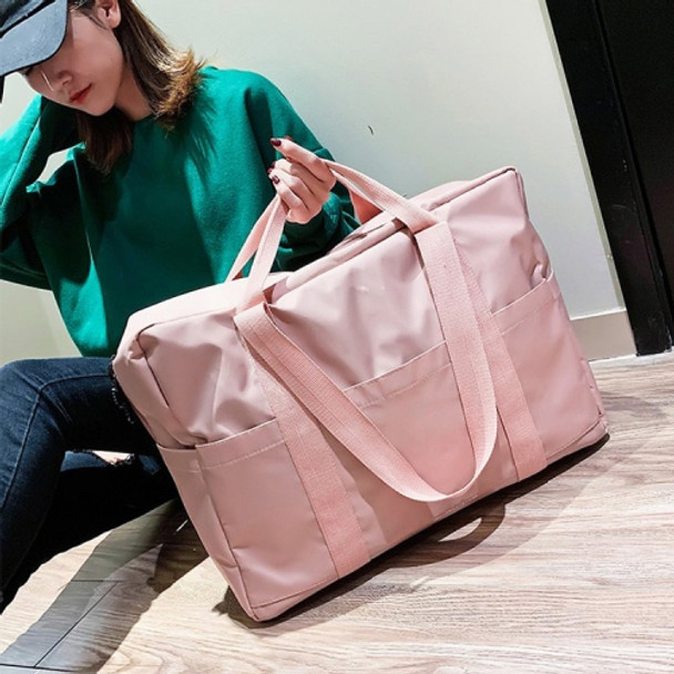 Leisure Oxford Cloth Shoulder Travel Bag Sport Handbag (Pink)