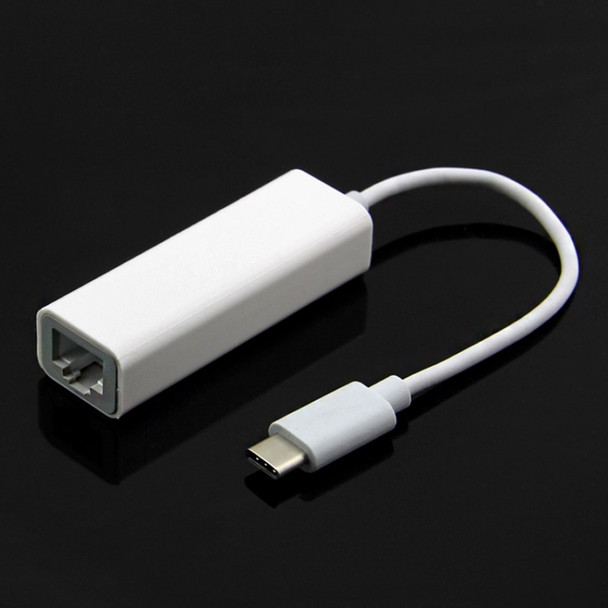10cm USB-C / Type-C 3.1 Highspeed Ethernet Adapter, For MacBook 12 inch / Chromebook Pixel 2015, Length: 10cm(White)