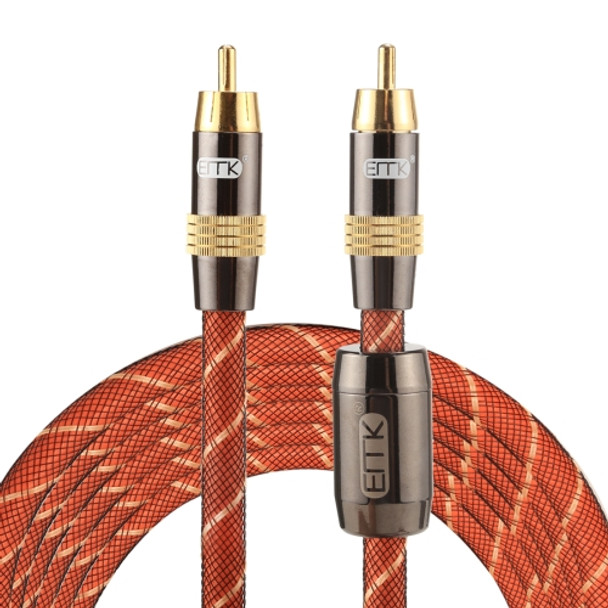 EMK TZ/A 3m OD8.0mm Gold Plated Metal Head RCA to RCA Plug Digital Coaxial Interconnect Cable Audio / Video RCA Cable