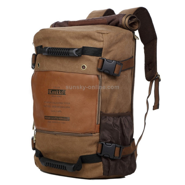 KAUKKO Outdoor Sport Climbing Canvas Large Capacity Backpack Camping Hiking Trekking Rucksack Versatile Travel Crossbody Bag for Men