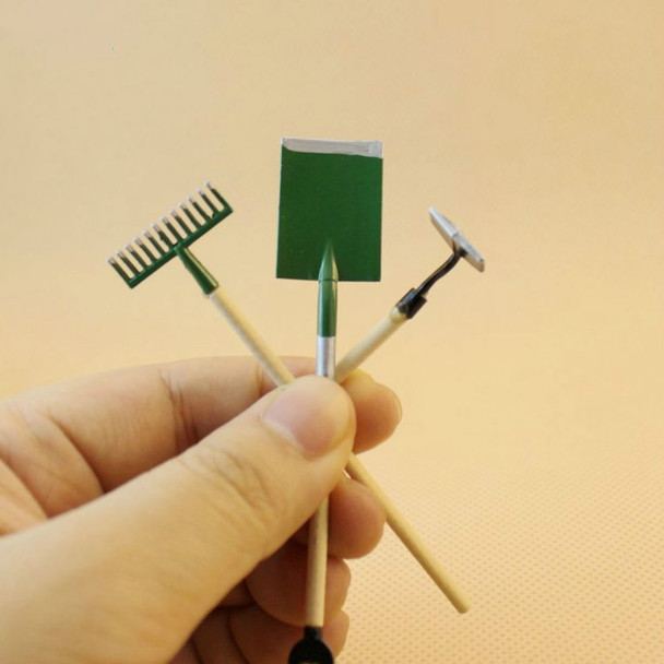 9 PCS / 3 Sets Mini Doll House Outdoor Housework Gardening Tools