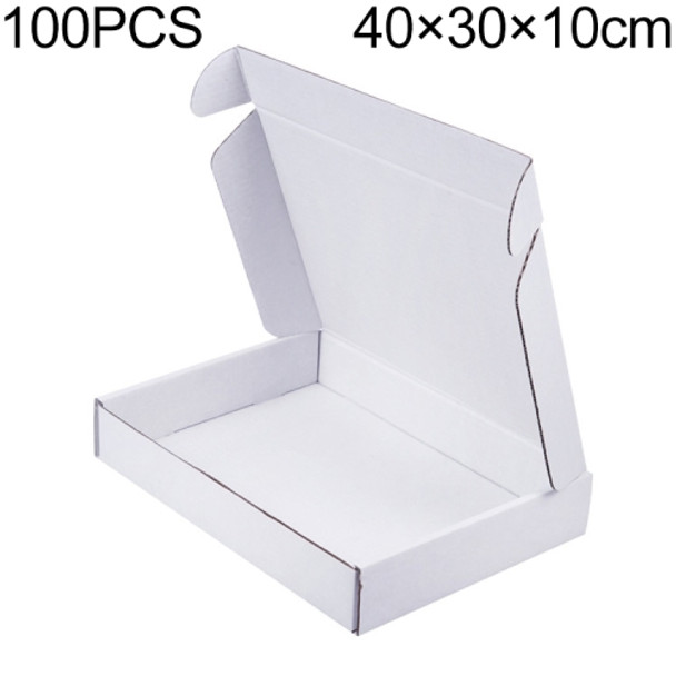 100 PCS Shipping Box Clothing Packaging Box, Color: White, Size: 40x30x10cm