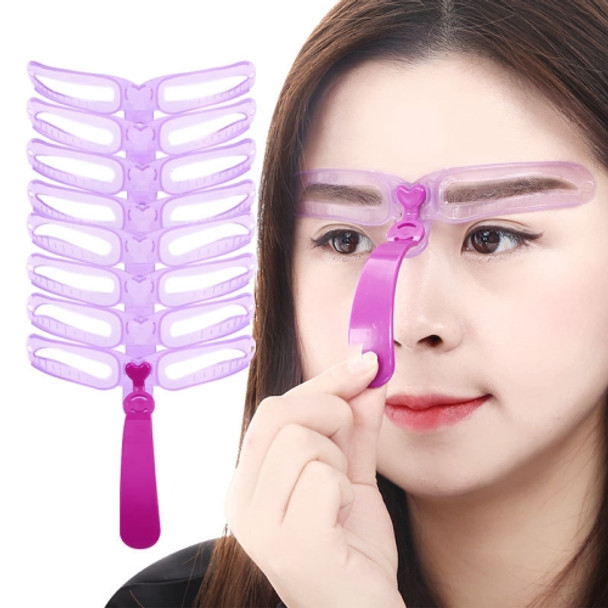 3 Sets Four-generation Eyebrow Card Hand-held Beginner Full Set of Stereo Eyebrow Card Eyebrow Drawing Aid(Purple)