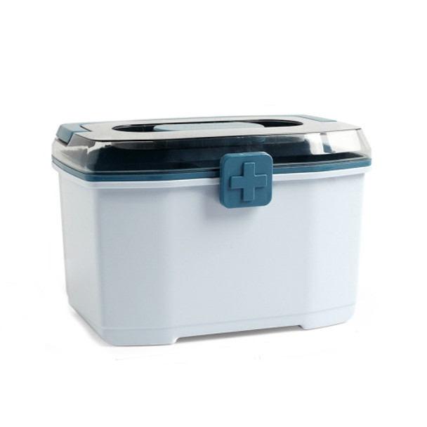 Portable Household Large-Capacity Medicine Box Multi-Layer Emergency Medicine Storage Box,Size: Large (Blue)