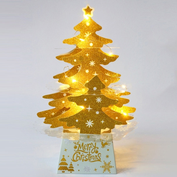 2 PCS Christmas Decorations Mini Desktop Christmas Tree Ornaments, Specification: Gold Warm Lamp