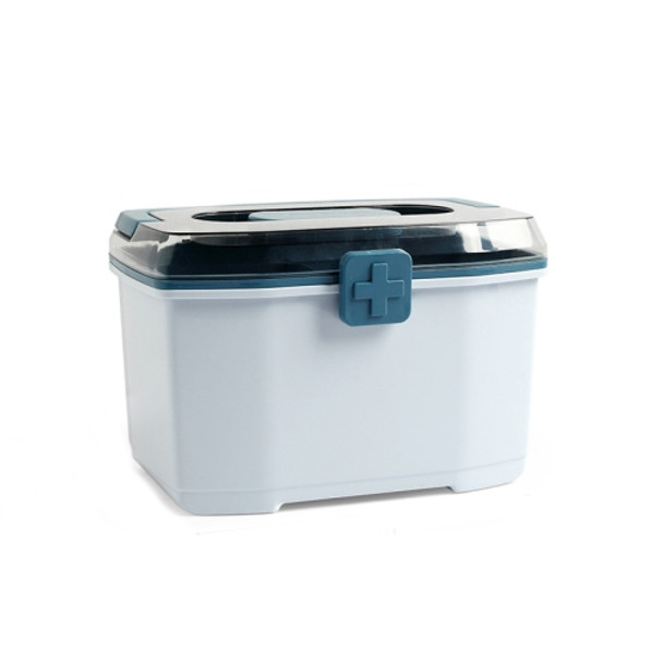Portable Household Large-Capacity Medicine Box Multi-Layer Emergency Medicine Storage Box,Size: Medium (Blue)