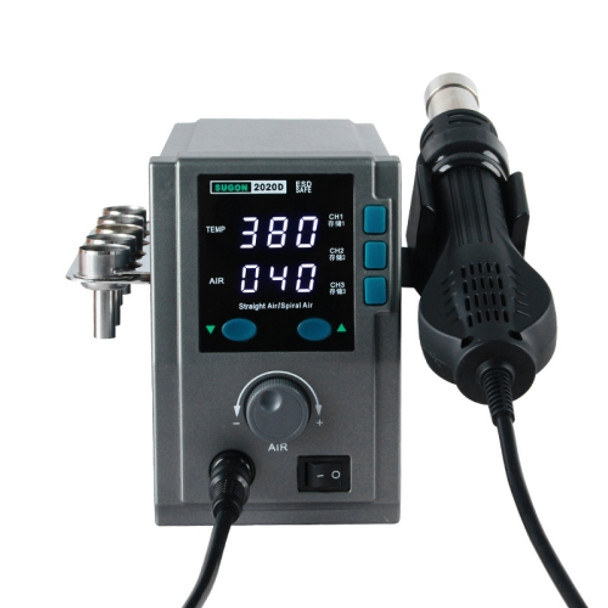 SUGON Hot Air Rework Station LED Display Temperature Adjustable Soldering Station With 5 Nozzles, EU Plug, Model: 2020D