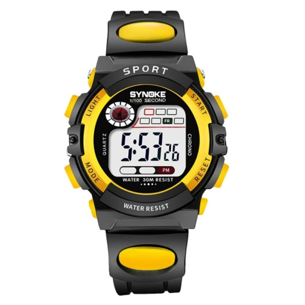SYNOKE 99269 Children Sports Waterproof Digital Watch, Colour: Small (Yellow)