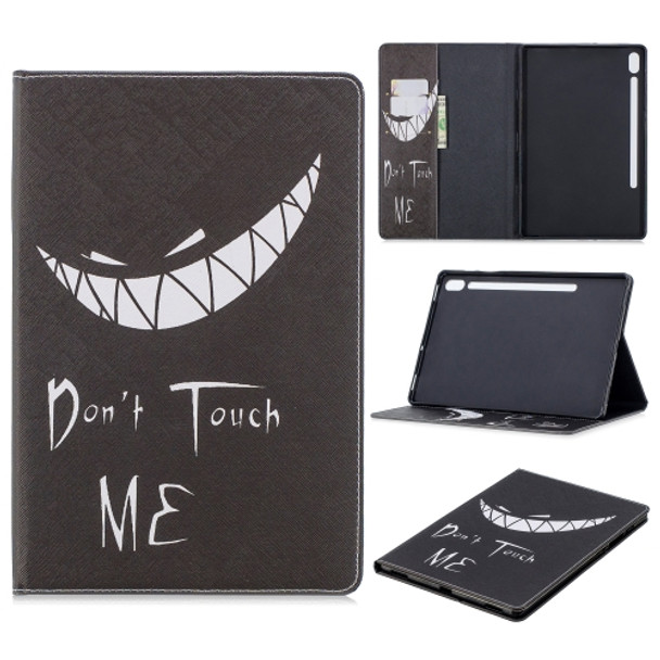 For Galaxy Tab S6 T860 / T865 Colored Drawing Pattern Horizontal Flip Leather Case with Holder & Card Slots & Wallet(Smirk)