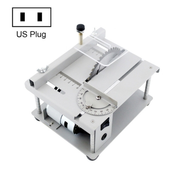 150W Miniature Precision Table Saw Mini Chainsaw Portable Woodworking Sliding Table Saw Multifunctional Cutting Machine, US Plug