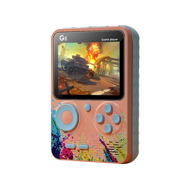 G5 Retro Children Macaron Handheld Game Console Color Screen Built-In 500 Games, Style: Single (Pink)