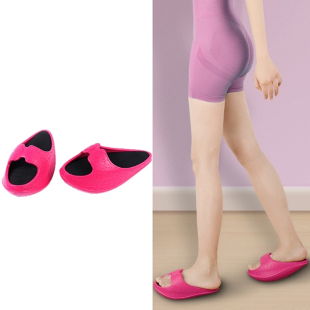 Sculpting Hip-Lifting Stovepipe Thick-Soled Lacing Slippers Rocking Shoes, Size: S(Rose Red)