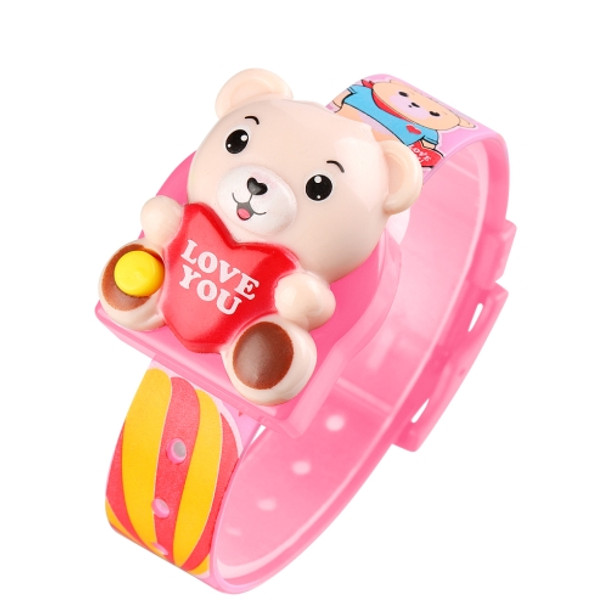 SKMEI 1748 Three-dimensional Cartoon Love-heart Bear LED Digital Display Electronic Watch for Children(Pink)